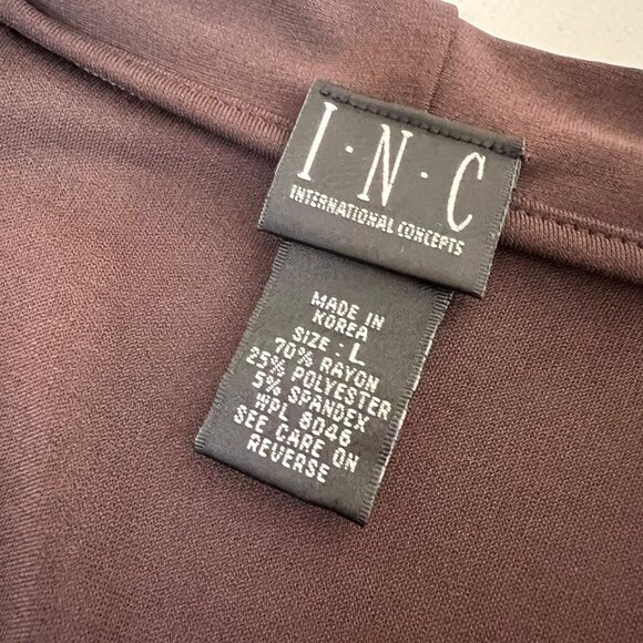 INC International Concepts Brown Faux Wrap Halter Tank Top with Ties Size Large - Picture 5 of 7